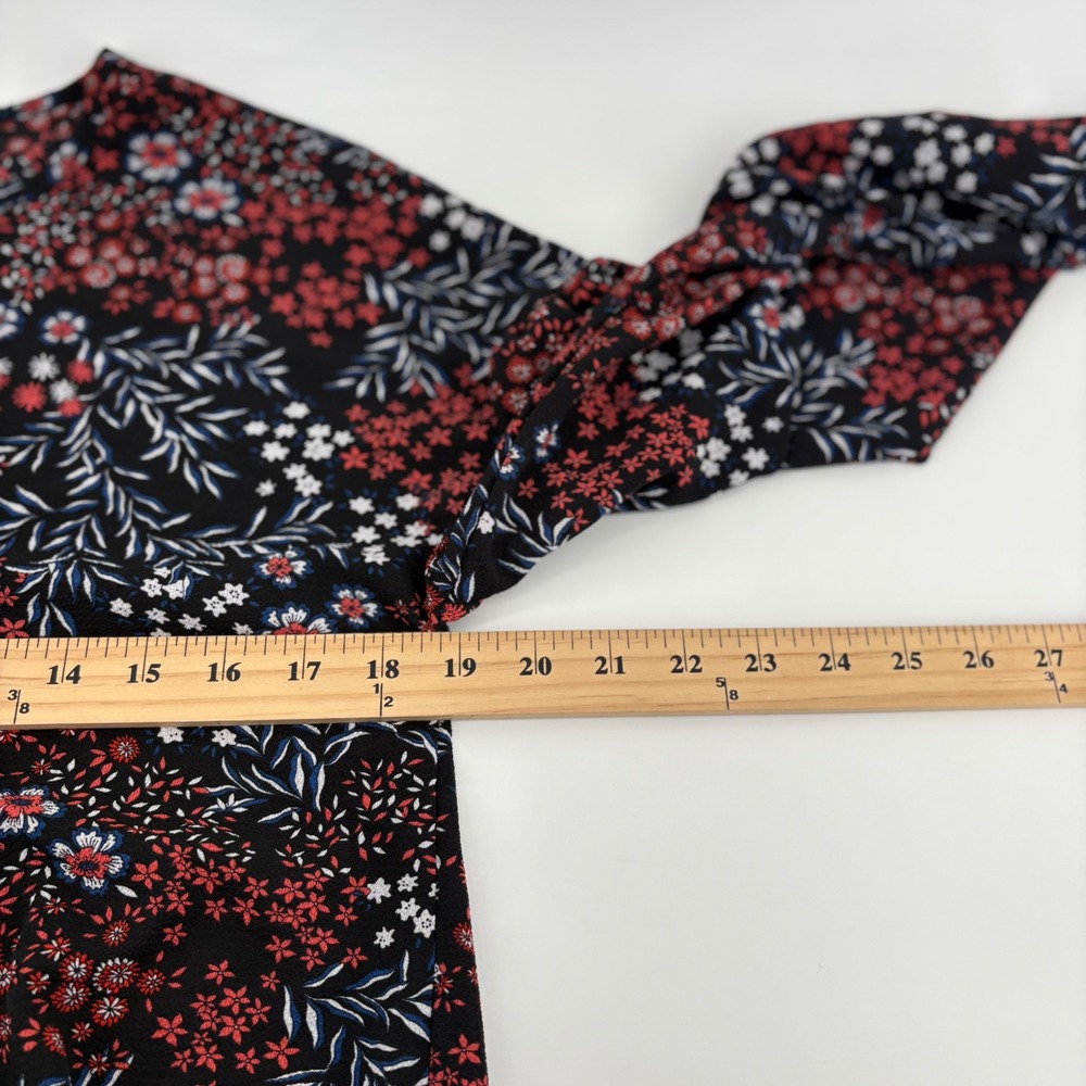 Signature Studio Womens S Floral Print Tie Front Blouse Sheer‎ Romantic Date - Picture 3 of 8